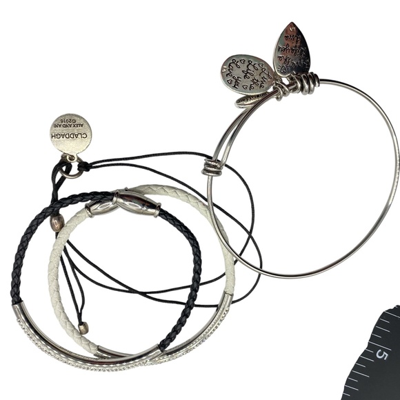 Bracelet Bundle Lot Of 4 Alex & Ani Claddagh Rhinestones Magnet Clasps - Picture 4 of 8